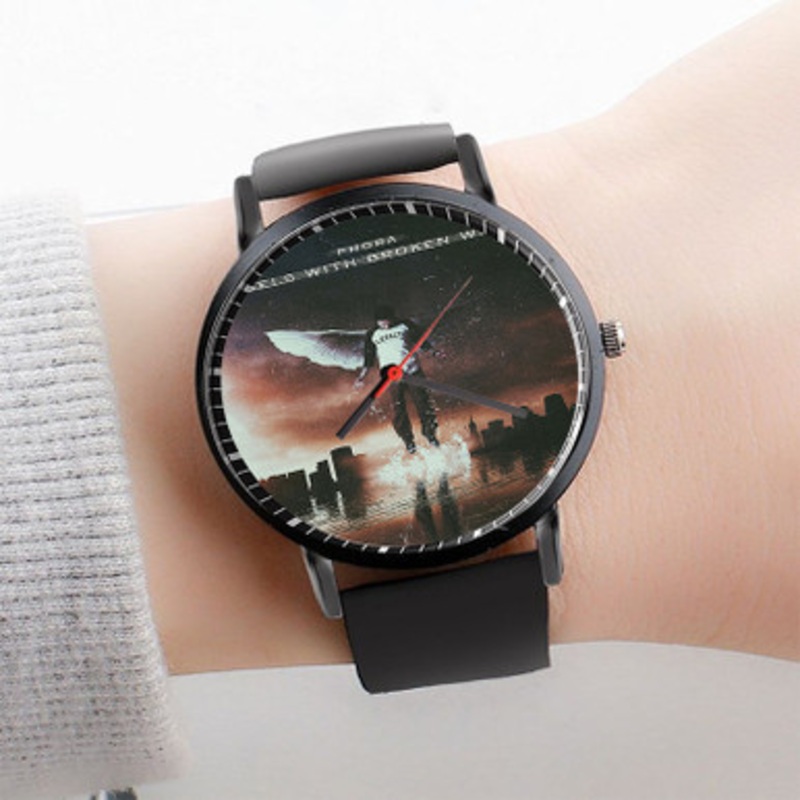Pastele Phora Angels With Broken Wings Watch Custom Unisex Black Quartz Watch Premium Gift Box Watches