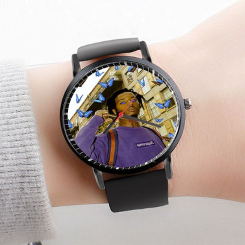 Pastele Playboi Carti Butterfly Watch Custom Unisex Black Quartz Watch Premium Gift Box Watches