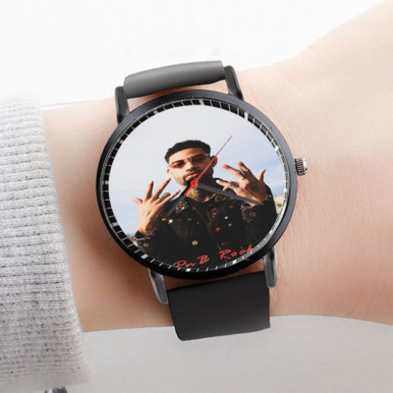 Pastele Pn B Rock Watch Custom Unisex Black Quartz Watch Premium Gift Box Watches