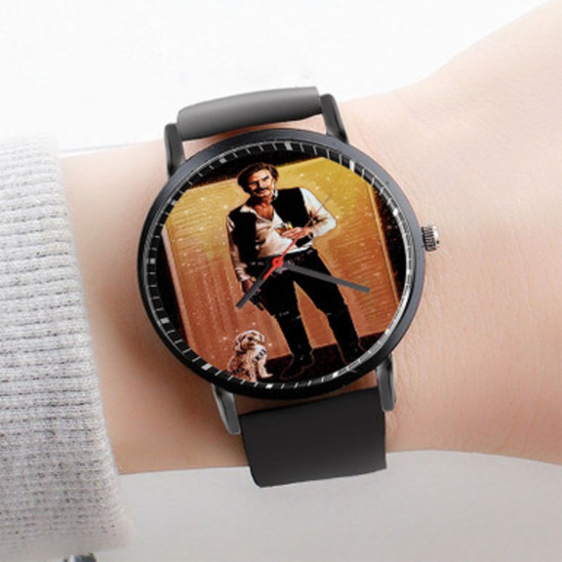 Pastele Ron Burgundy Han Solo Watch Custom Unisex Black Quartz Watch Premium Gift Box Watches