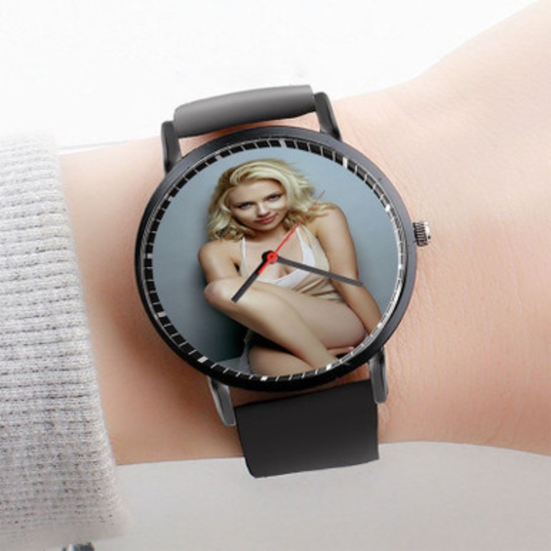Pastele Scarlett Johansson Watch Custom Unisex Black Quartz Watch Premium Gift Box Watches
