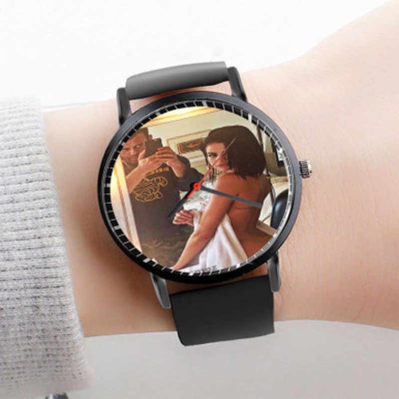 Pastele Selena Gomez Awesome Watch Custom Unisex Black Quartz Watch Premium Gift Box Watches