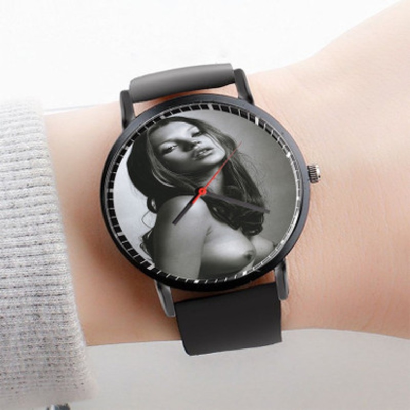 Pastele Sexy Kate Moss Watch Custom Unisex Black Quartz Watch Premium Gift Box Watches
