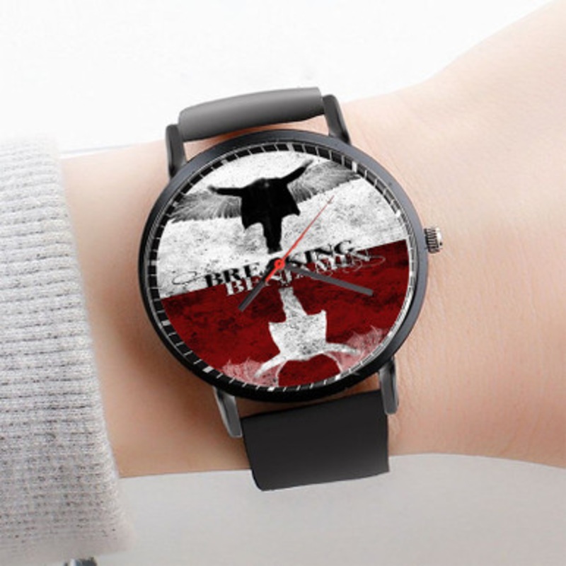 Pastele Shinedown Art Watch Custom Unisex Black Quartz Watch Premium Gift Box Watches