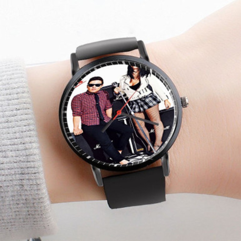 Pastele Sleigh Bells Watch Custom Unisex Black Quartz Watch Premium Gift Box Watches
