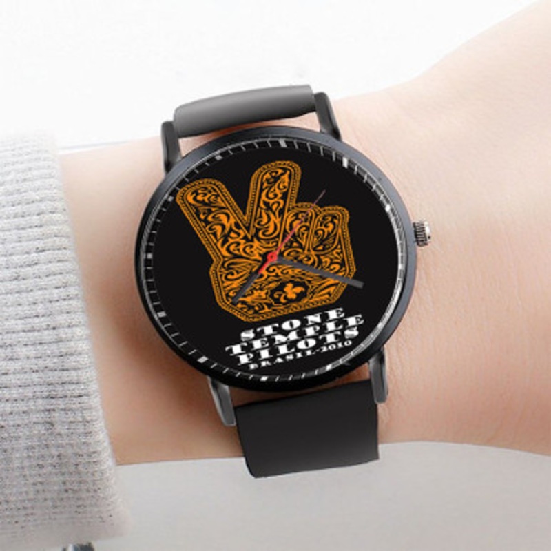 Pastele Stone Temple Pilots Watch Custom Unisex Black Quartz Watch Premium Gift Box Watches