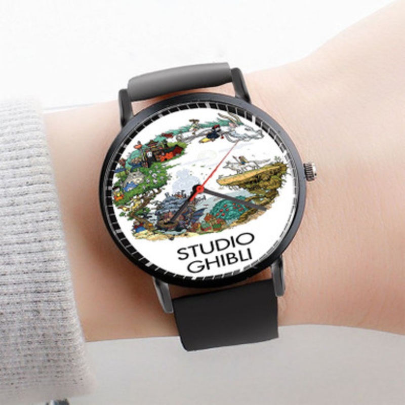 Pastele Studio Ghibli Tribute Watch Custom Unisex Black Quartz Watch Premium Gift Box Watches
