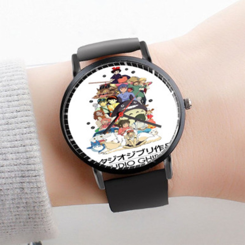 Pastele Studio Ghibli Watch Custom Unisex Black Quartz Watch Premium Gift Box Watches