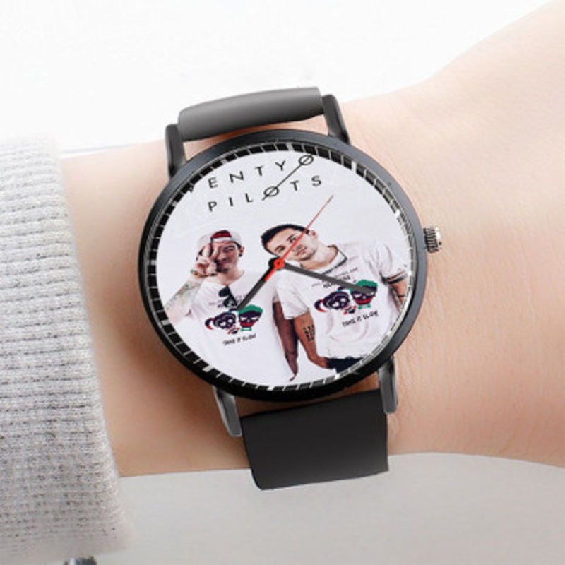 Pastele Twenty One Pilots Art Watch Custom Unisex Black Quartz Watch Premium Gift Box Watches
