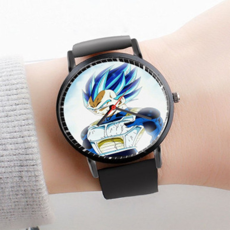 Pastele Vegeta Super Saiyan Blue Watch Custom Unisex Black Quartz Watch Premium Gift Box Watches