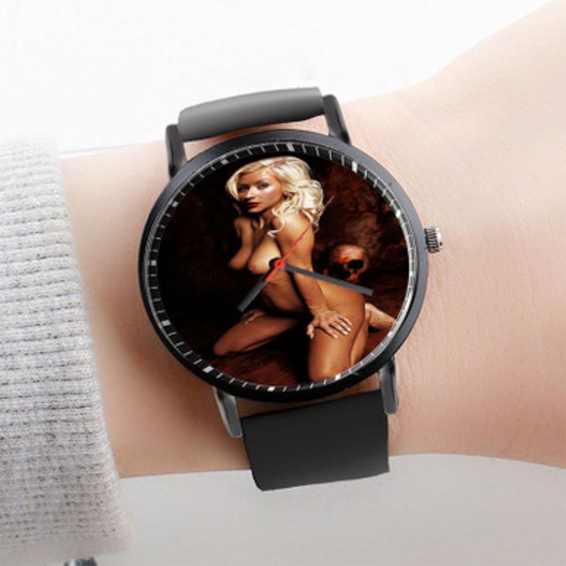 Pastele Christina Aguilera Watch Custom Unisex Black Quartz Watch Premium Gift Box Watches