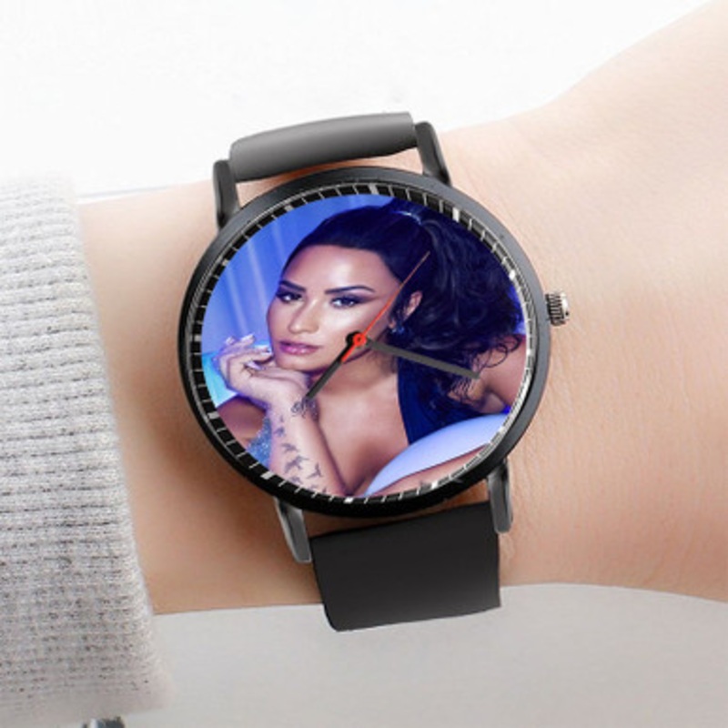Pastele Demi Lovato Watch Custom Unisex Black Quartz Watch Premium Gift Box Watches