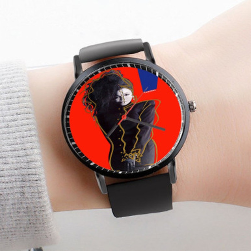 Pastele Janet Jackson Control Art Watch Custom Unisex Black Quartz Watch Premium Gift Box Watches