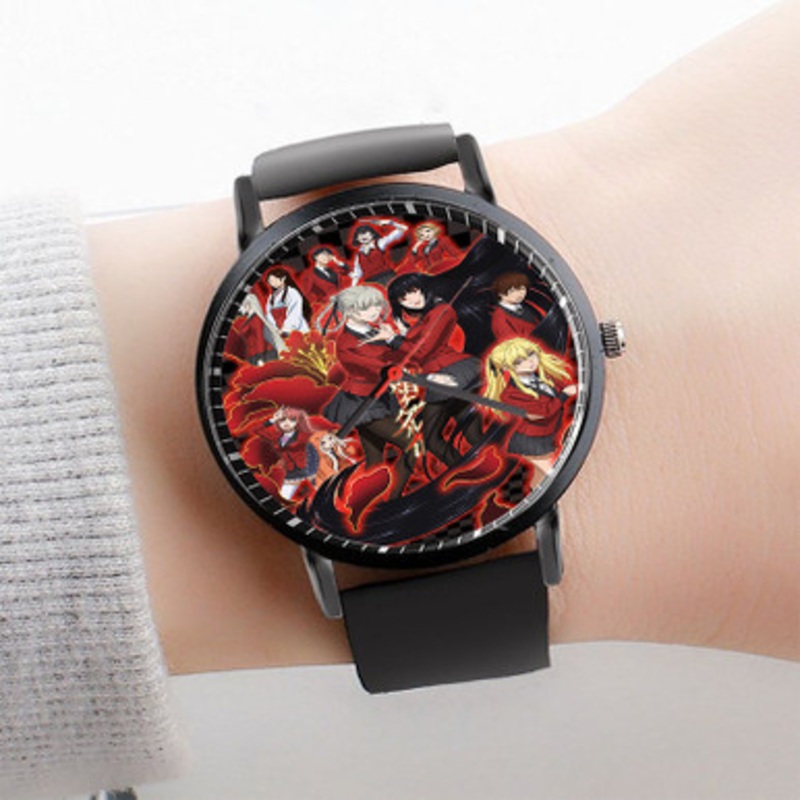 Pastele Kakegurui Watch Custom Unisex Black Quartz Watch Premium Gift Box Watches