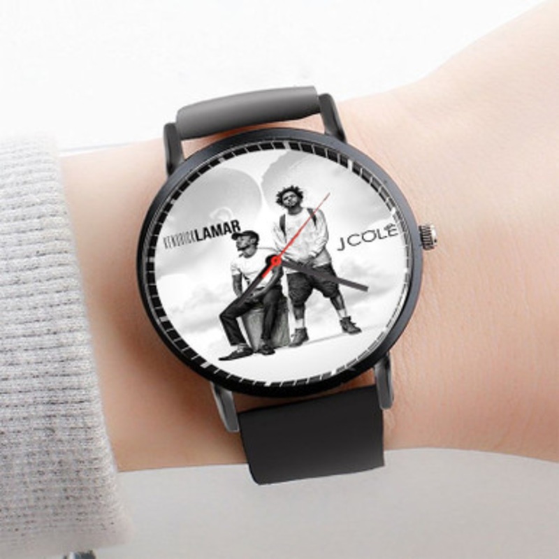 Pastele Kendrick Lamar and J Cole Art Watch Custom Unisex Black Quartz Watch Premium Gift Box Watches