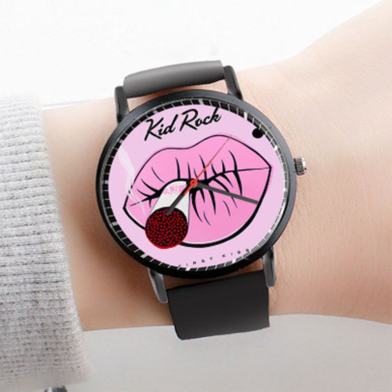 Pastele Kid Rock Watch Custom Unisex Black Quartz Watch Premium Gift Box Watches