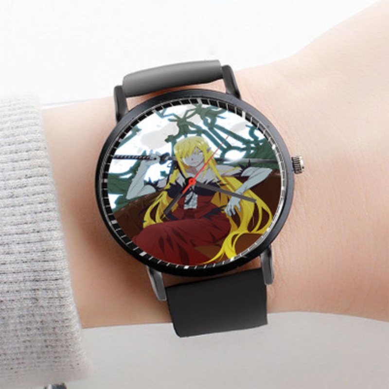 Pastele Kizumonogatari 3 Reiketsu hen Watch Custom Unisex Black Quartz Watch Premium Gift Box Watches