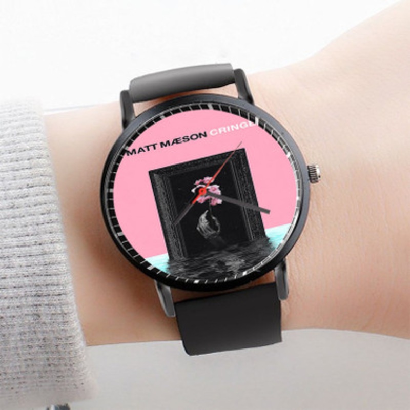 Pastele Matt Maeson Cringe Art Watch Custom Unisex Black Quartz Watch Premium Gift Box Watches