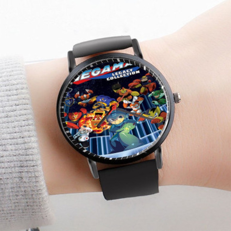 Pastele Mega Man Legacy Collection Watch Custom Unisex Black Quartz Watch Premium Gift Box Watches