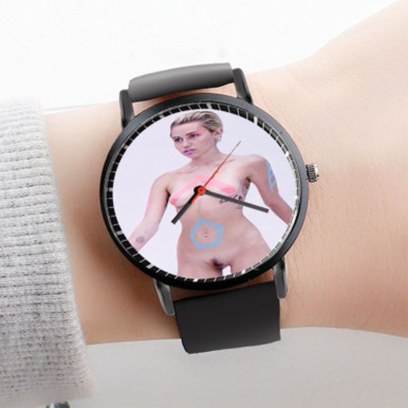 Pastele Miley Cyrus Watch Custom Unisex Black Quartz Watch Premium Gift Box Watches