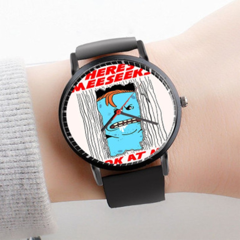 Pastele Mr Meeseek s Rick and Morty Watch Custom Unisex Black Quartz Watch Premium Gift Box Watches