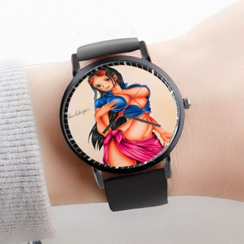 Pastele Nico Robin Sexy One Piece Watch Custom Unisex Black Quartz Watch Premium Gift Box Watches