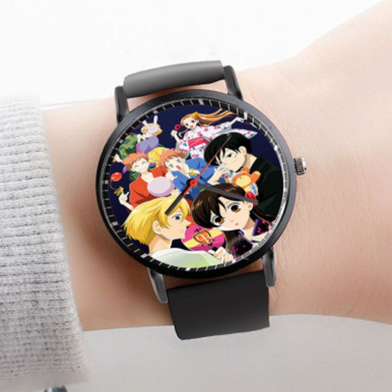 Pastele Ouran Highschool Host Club Watch Custom Unisex Black Quartz Watch Premium Gift Box Watches
