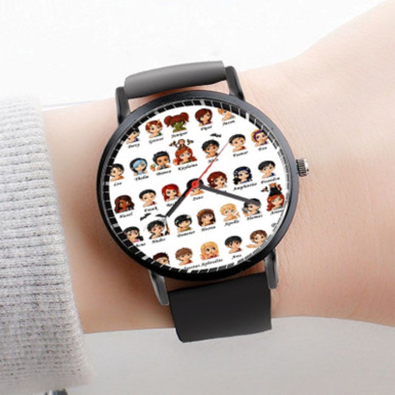 Pastele Percy Jackson and The Olympians Childish Watch Custom Unisex Black Quartz Watch Premium Gift Box Watches