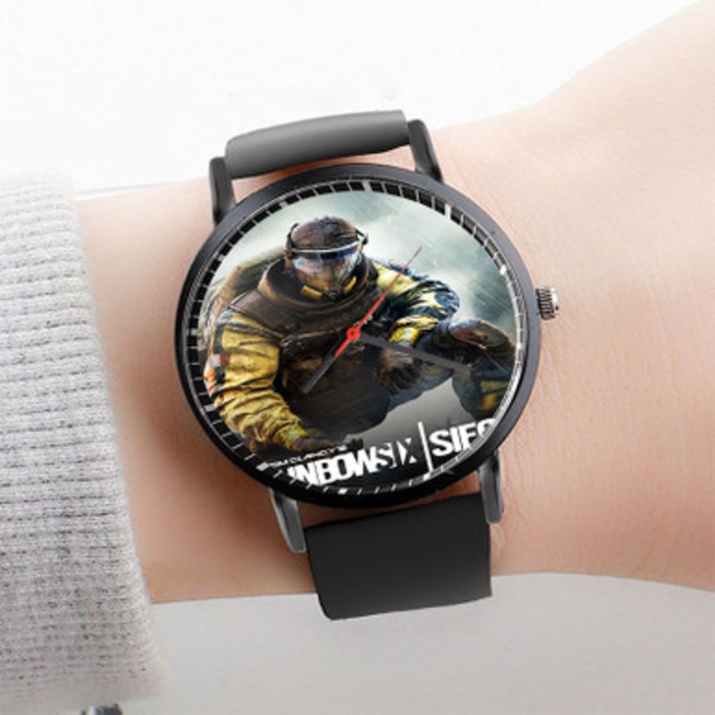 Pastele Rainbow Six Siege Tom Clancy s Watch Custom Unisex Black Quartz Watch Premium Gift Box Watches