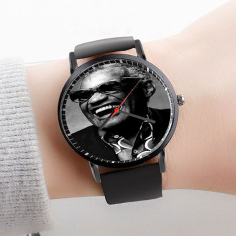 Pastele Ray Charles Poster Wall Decor Watch Custom Unisex Black Quartz Watch Premium Gift Box Watches