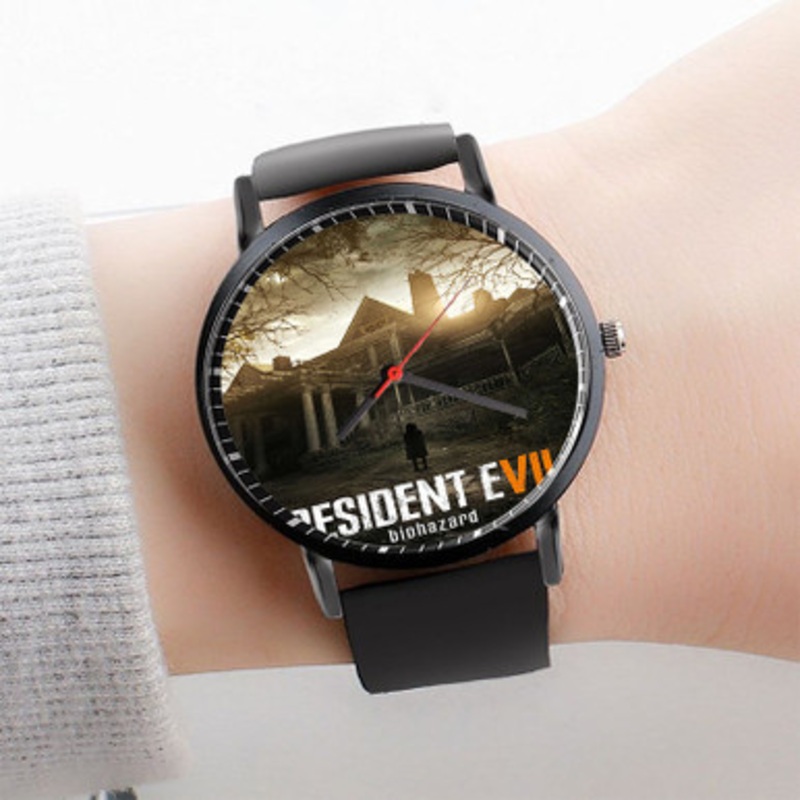Pastele Resident Evil 7 Biohazard Watch Custom Unisex Black Quartz Watch Premium Gift Box Watches