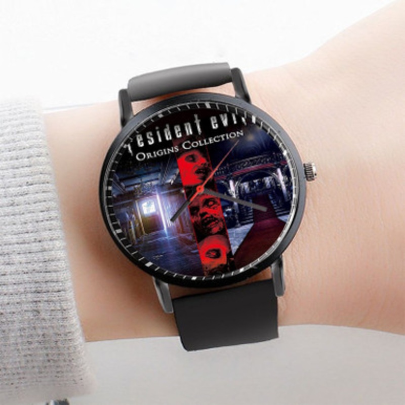 Pastele Resident Evil Origins Watch Custom Unisex Black Quartz Watch Premium Gift Box Watches