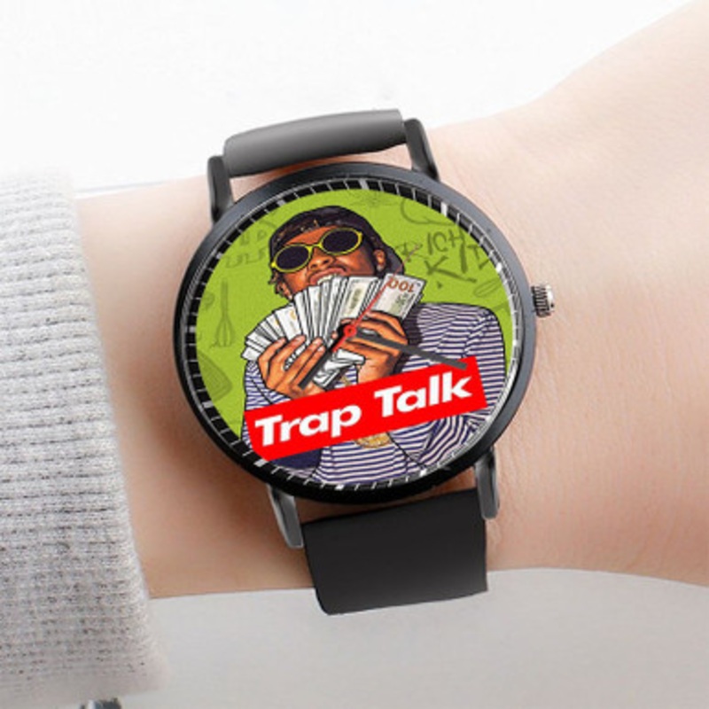 Pastele Rich The Kid Trap Talk Watch Custom Unisex Black Quartz Watch Premium Gift Box Watches
