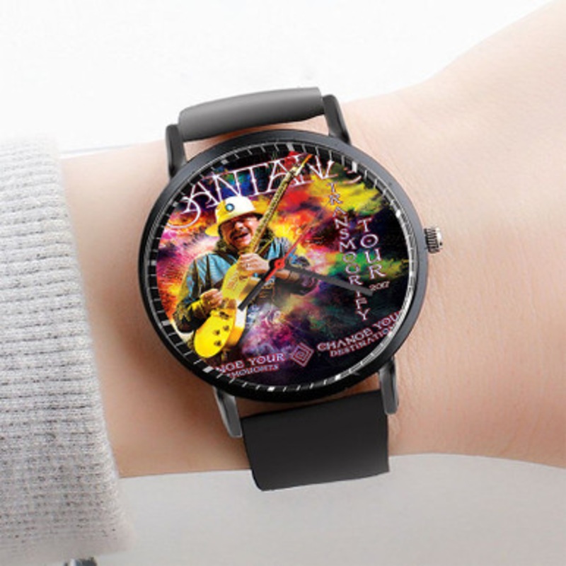 Pastele Santana Watch Custom Unisex Black Quartz Watch Premium Gift Box Watches
