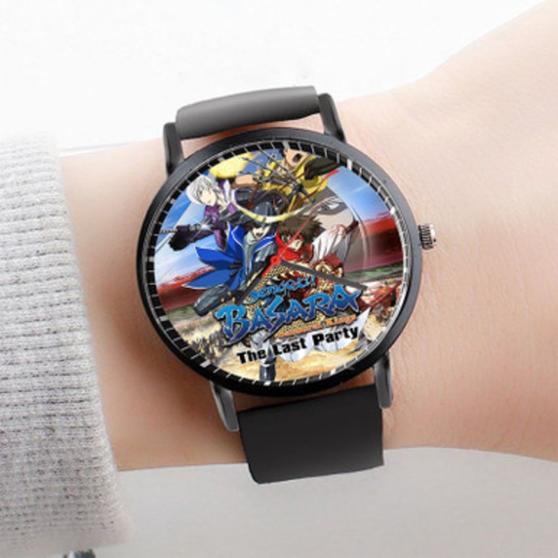 Pastele Sengoku Basara Samurai Kings The Last Party Watch Custom Unisex Black Quartz Watch Premium Gift Box Watches