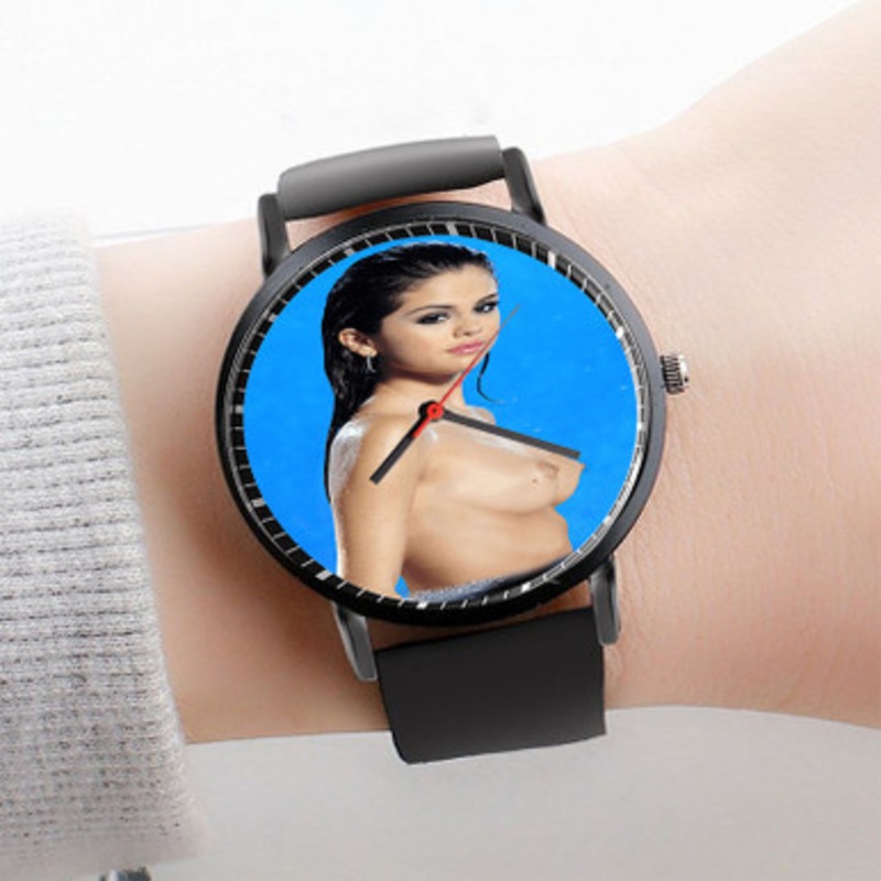Pastele Sexy Selena Gomez Watch Custom Unisex Black Quartz Watch Premium Gift Box Watches