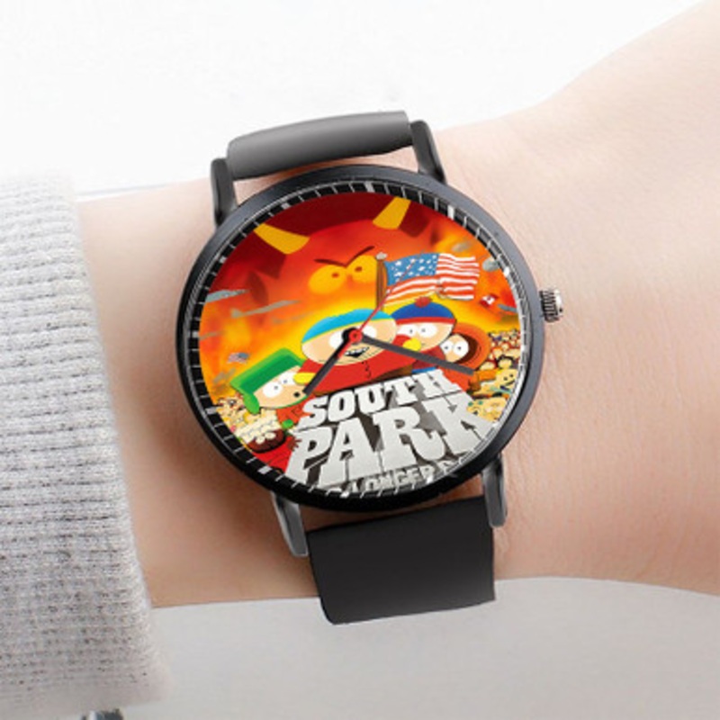 Pastele South Park Bigger Longer and Uncut Watch Custom Unisex Black Quartz Watch Premium Gift Box Watches