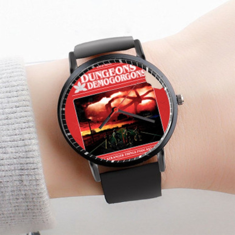 Pastele Stranger Things Dungeons Dragons Watch Custom Unisex Black Quartz Watch Premium Gift Box Watches