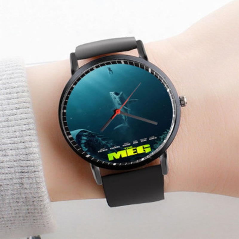 Pastele The Meg Movie Watch Custom Unisex Black Quartz Watch Premium Gift Box Watches