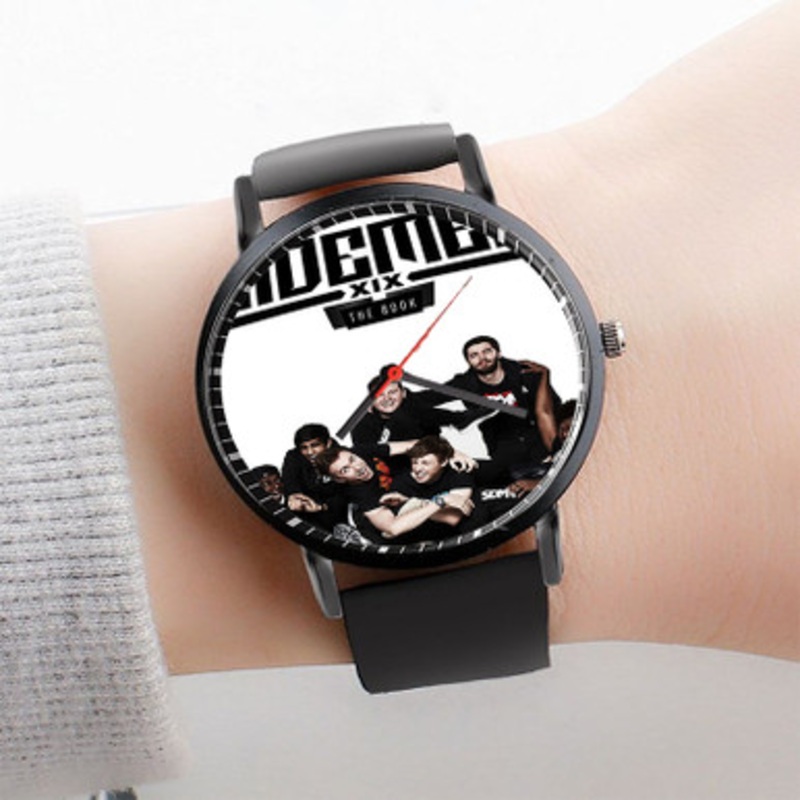Pastele The Sidemen Watch Custom Unisex Black Quartz Watch Premium Gift Box Watches