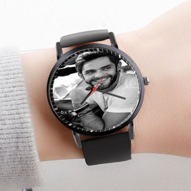 Pastele Thomas Rhett Watch Custom Unisex Black Quartz Watch Premium Gift Box Watches