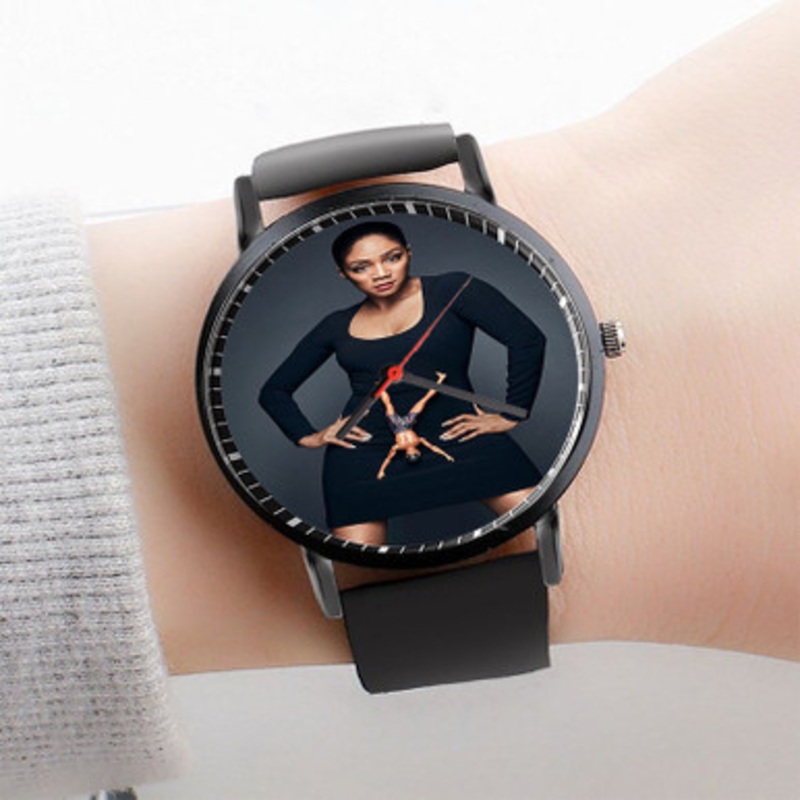 Pastele Tiffany Haddish Watch Custom Unisex Black Quartz Watch Premium Gift Box Watches