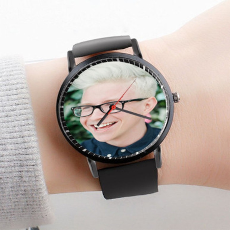 Pastele Tyler Oakley Watch Custom Unisex Black Quartz Watch Premium Gift Box Watches