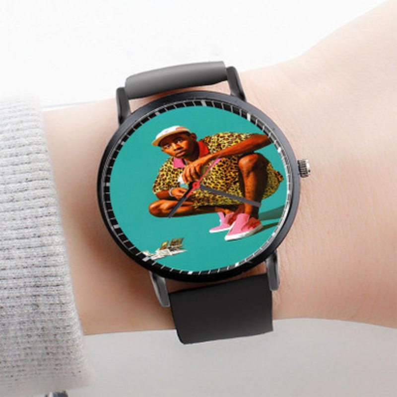 Pastele Tyler the Creator Poster Wall Decor Watch Custom Unisex Black Quartz Watch Premium Gift Box Watches