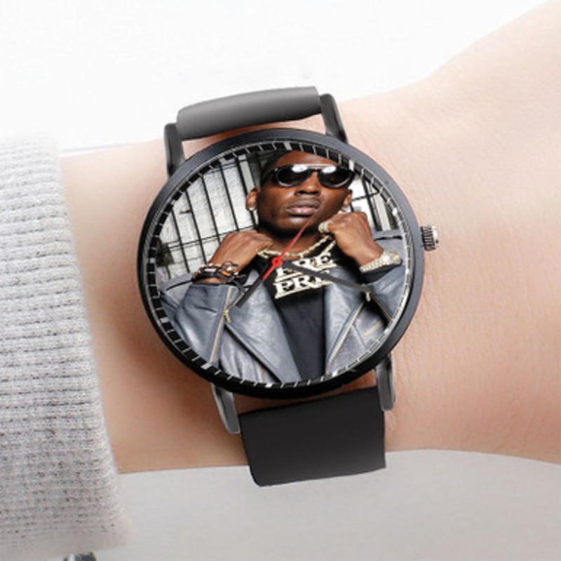 Pastele Young Dolph Watch Custom Unisex Black Quartz Watch Premium Gift Box Watches