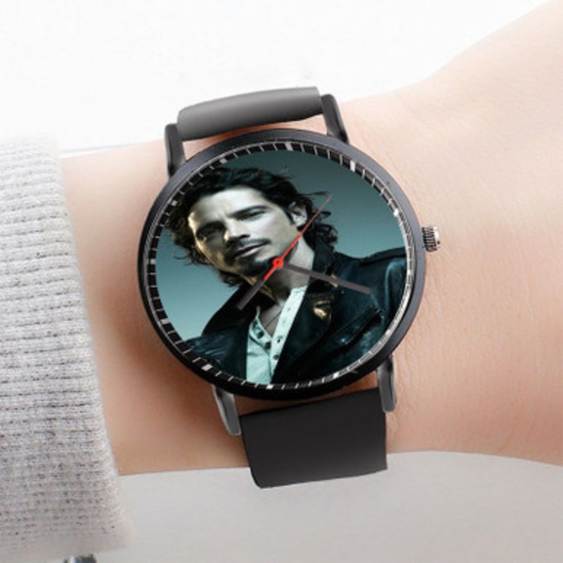 Pastele Chris Cornell Watch Custom Unisex Black Quartz Watch Premium Gift Box Watches
