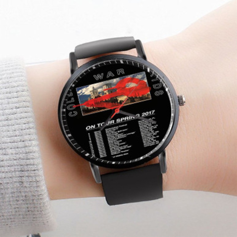 Pastele Cold War Kids Tour 2017 Watch Custom Unisex Black Quartz Watch Premium Gift Box Watches