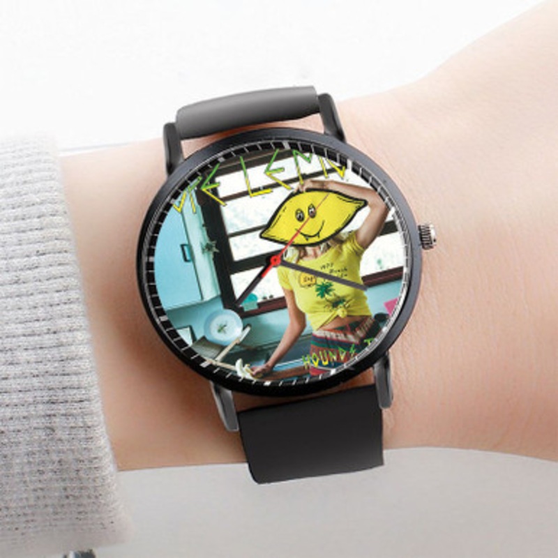 Pastele Dope Lemon Watch Custom Unisex Black Quartz Watch Premium Gift Box Watches