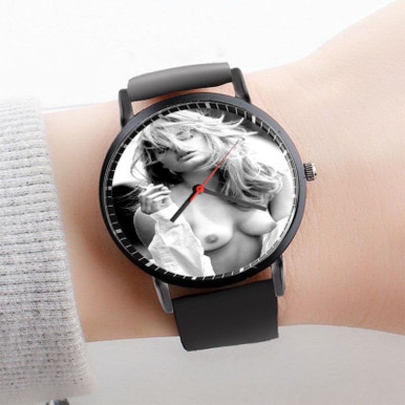 Pastele Doutzen Kroes Watch Custom Unisex Black Quartz Watch Premium Gift Box Watches