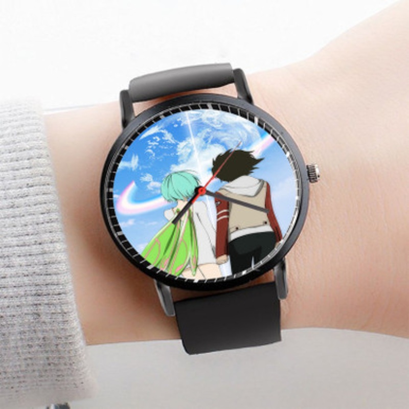 Pastele Eureka Seven Watch Custom Unisex Black Quartz Watch Premium Gift Box Watches
